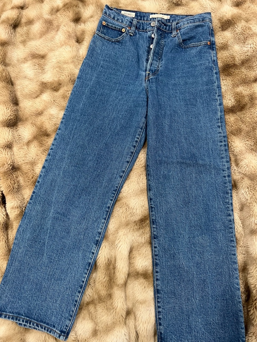 Classic High-Rise Straight Leg Women's Jeans - Mid Wash Blue